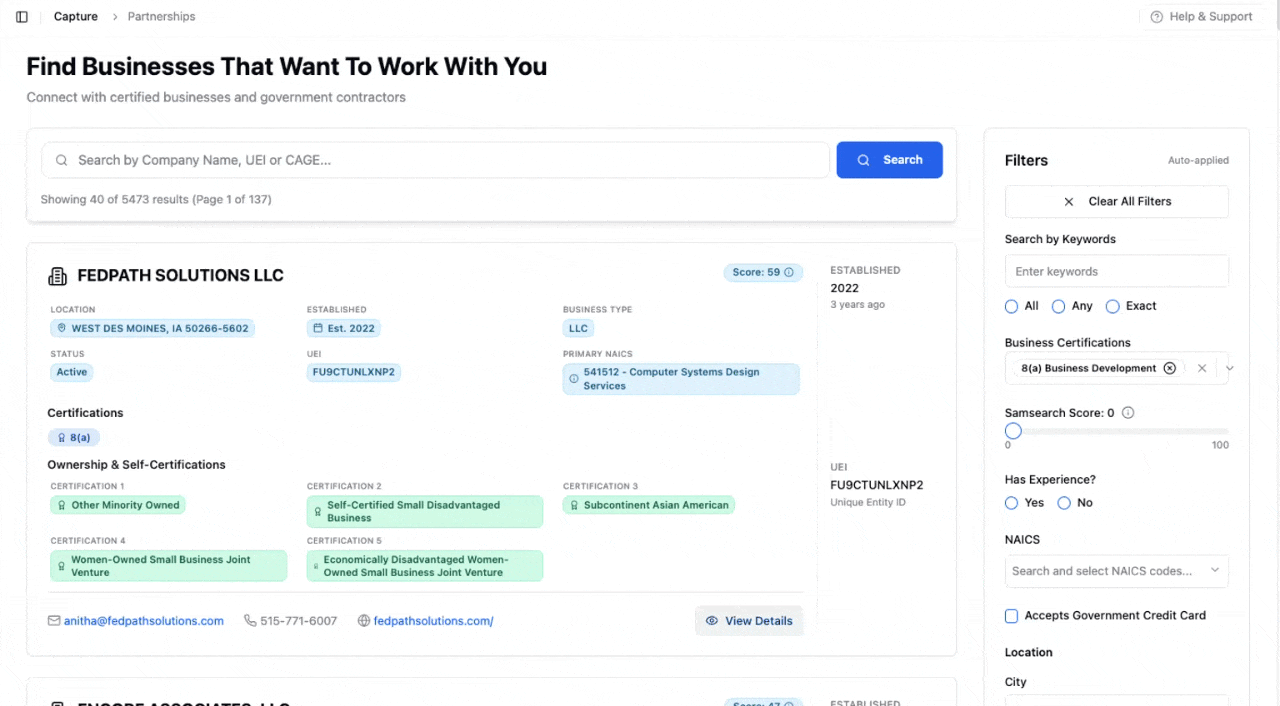 Government contracting partners animation