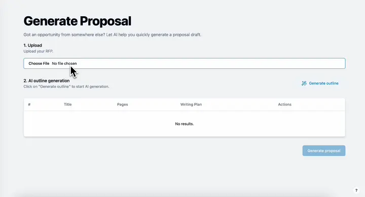Generate a proposal using AI.