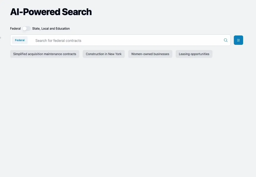 Government Contracts AI-powered search