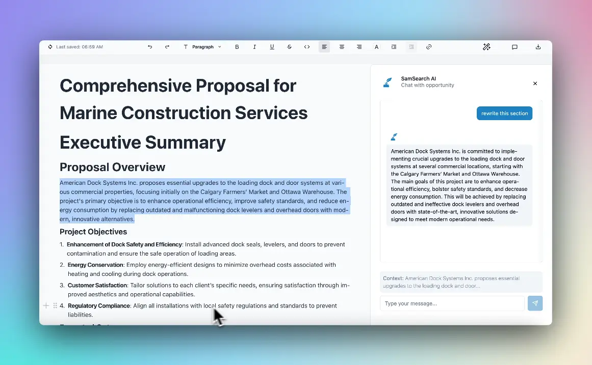 Cover Image for AI Editor Chat: Your Ultimate GovCon Writing Companion for Streamlined Government Proposal Drafting