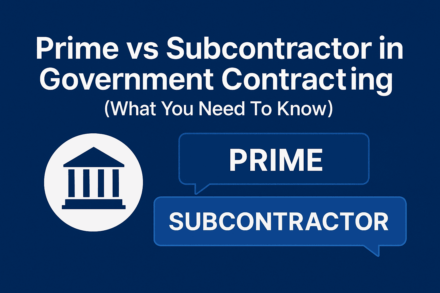 Cover Image for Prime vs Subcontractor in Government Contracting (What You Need To Know)