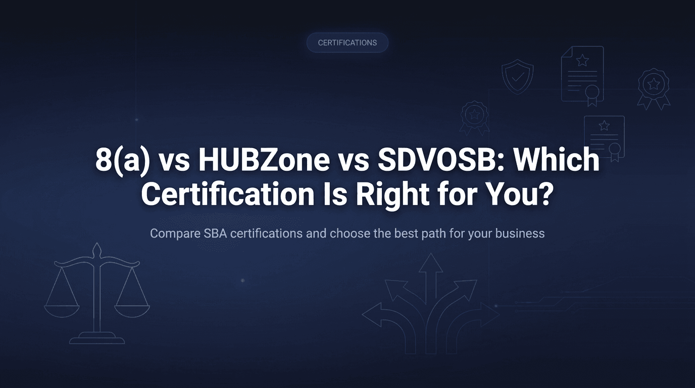 Cover Image for 8(a) vs HUBZone vs SDVOSB: Which SBA Certification Should You Get?