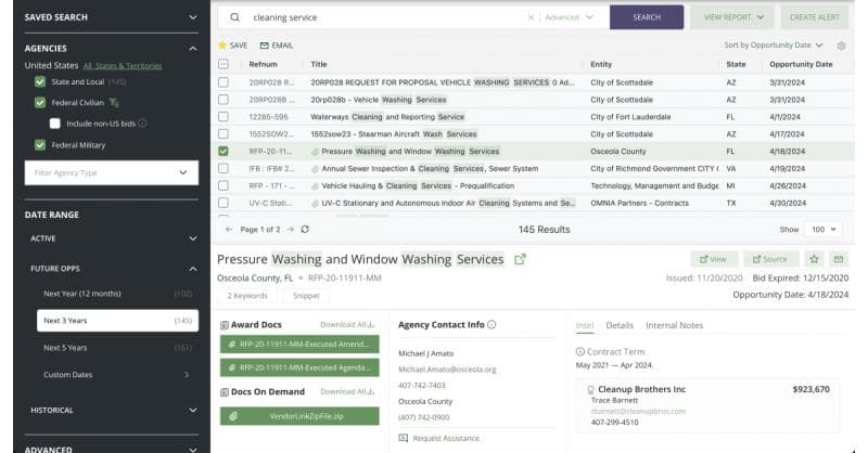 BidPrime product interface