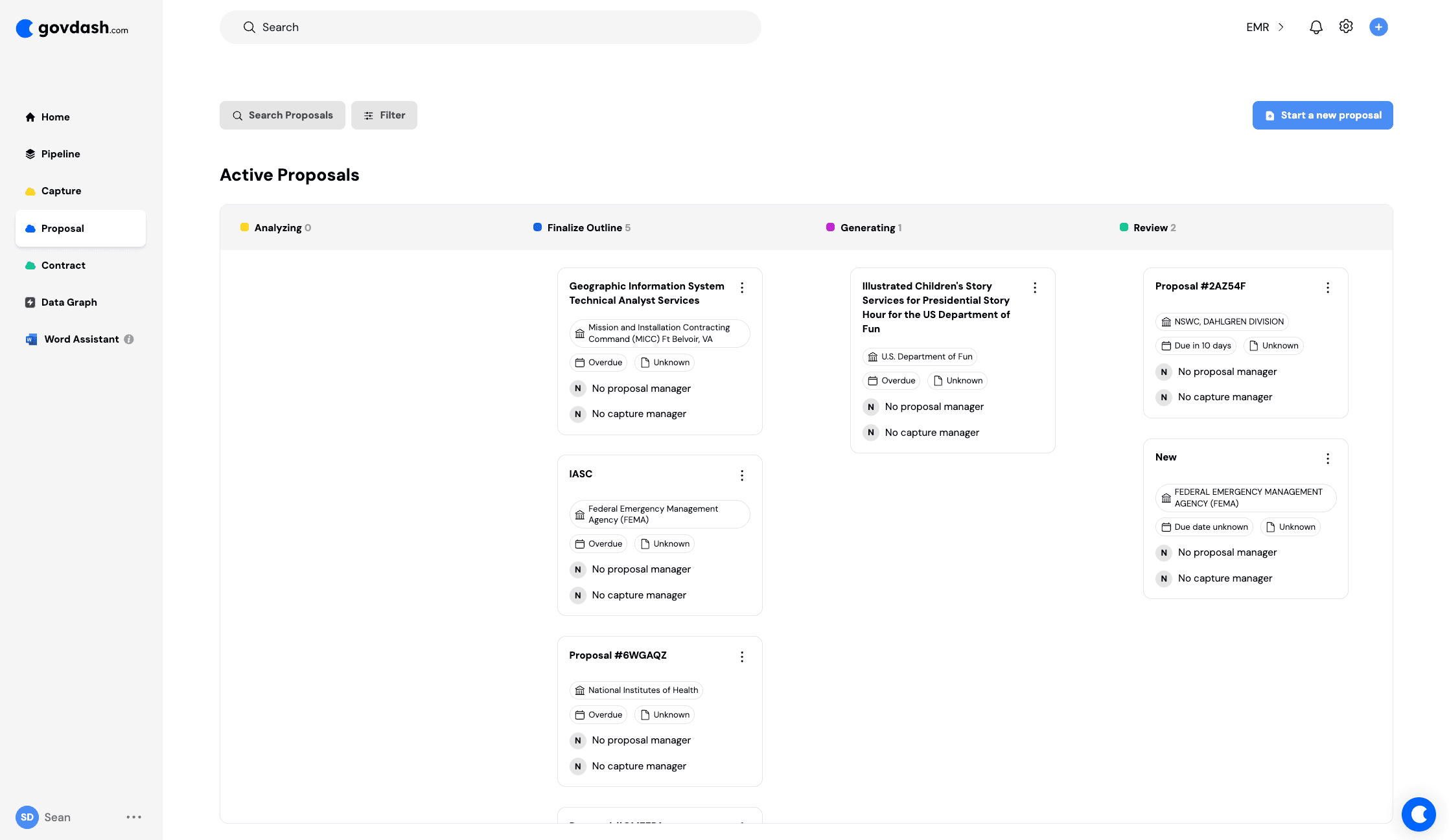 GovDash product interface