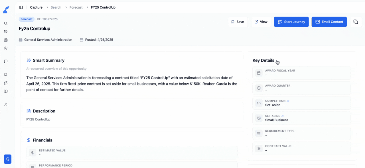 Direct Agency Contacts - Federal procurement forecasting feature illustration