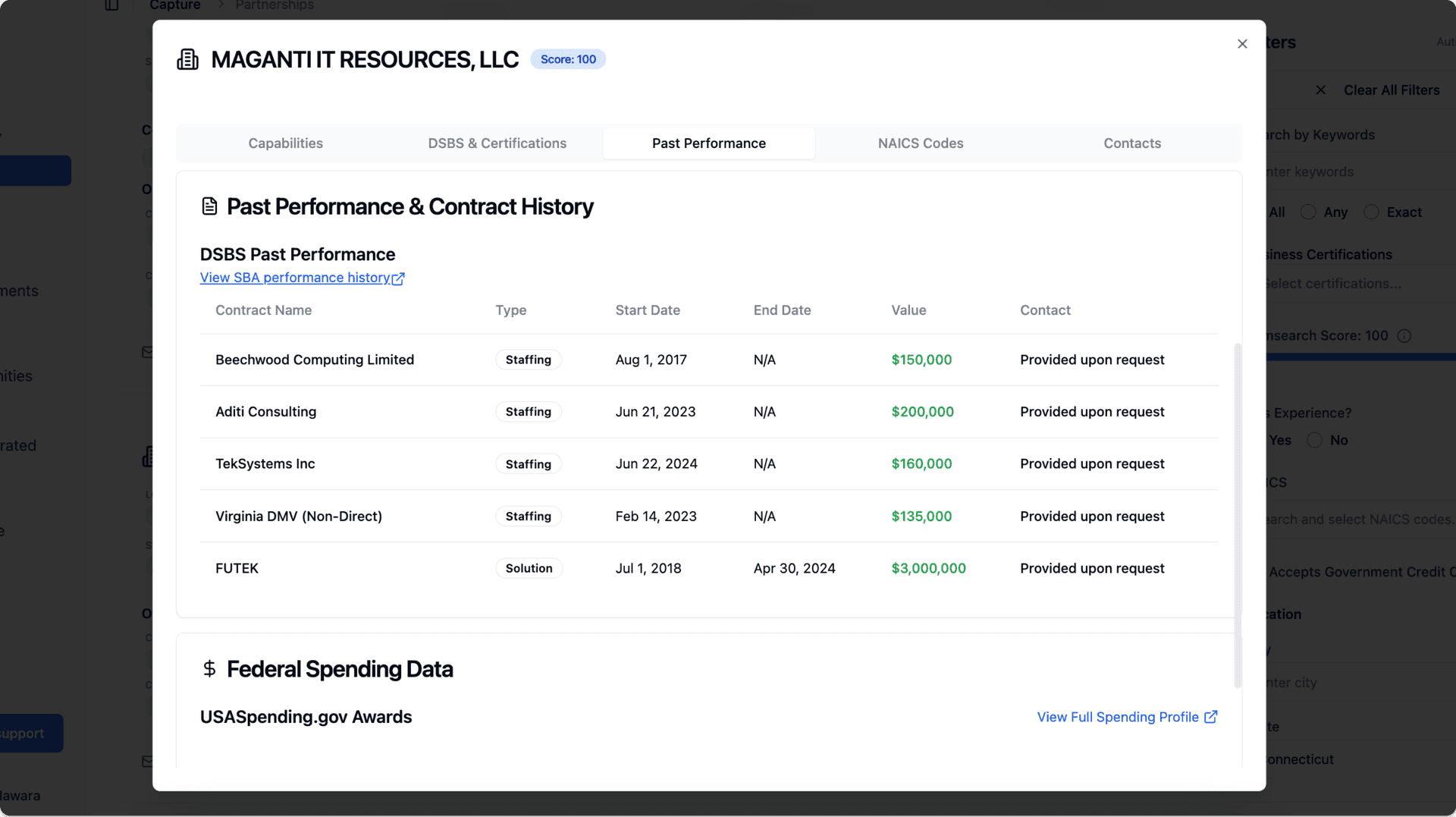 Past Performance Analysis - Government contracting partnership feature illustration