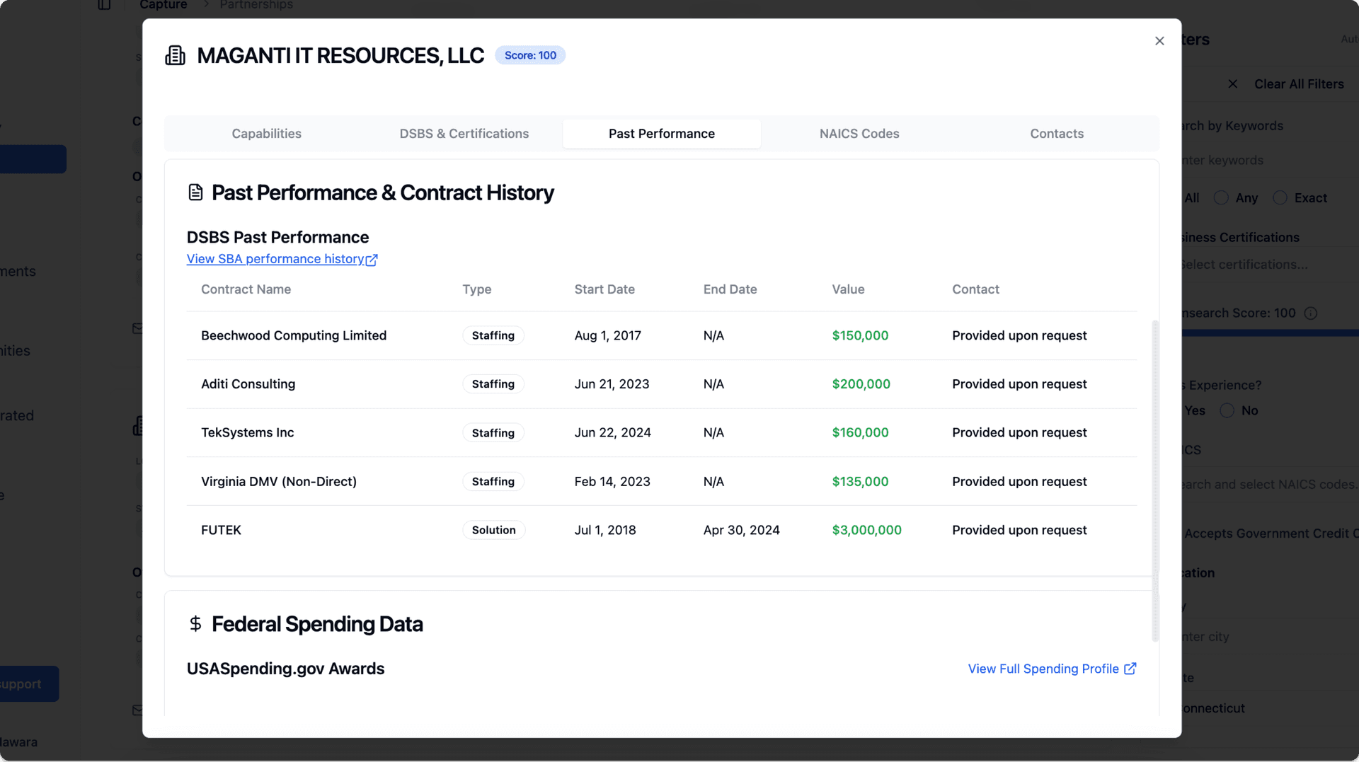 Past Performance Analysis - Government contracting partnership feature illustration