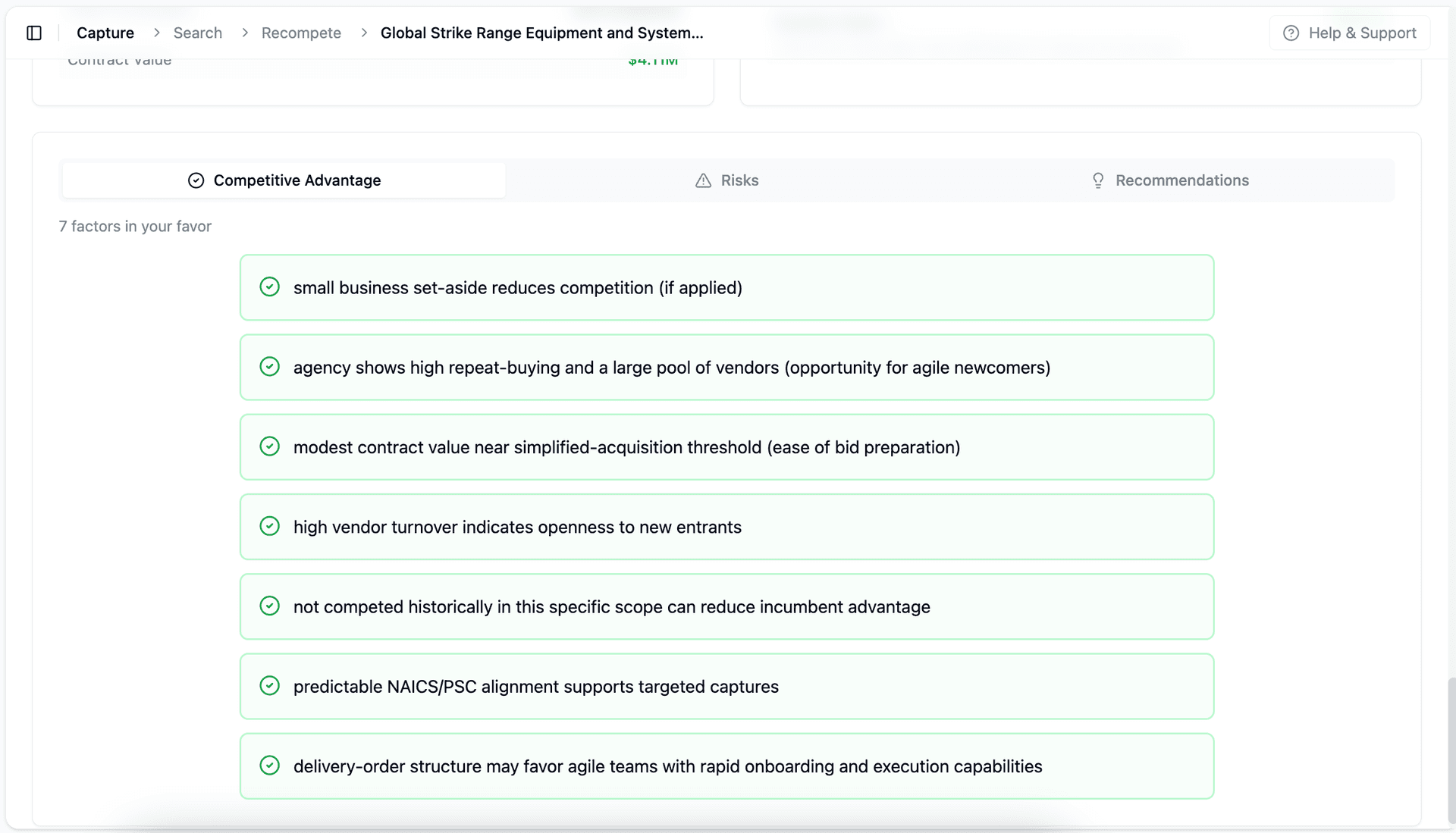 Intelligence Analysis - Federal recompete feature illustration