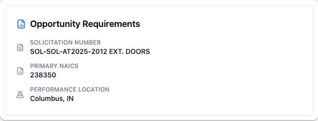 SamSearch displaying FAR 52.219-9 small business subcontracting plan requirements linked to a federal prime contractor award