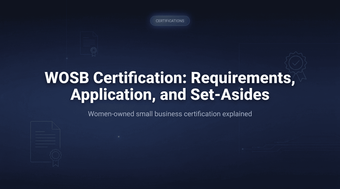 Cover Image for WOSB Certification: Requirements, Application, and Set-Aside Opportunities